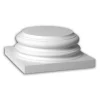 PROFHOME 443202 Vollsäulen Sockel Fassadenstuck Säule Fassaden Element 27,2 cm x 27,2 cm x 11,5 cm Weiß* Außen-Fassadenfarben