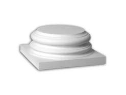 PROFHOME 443202 Vollsäulen Sockel Fassadenstuck Säule Fassaden Element 27,2 cm x 27,2 cm x 11,5 cm Weiß* Außen-Fassadenfarben