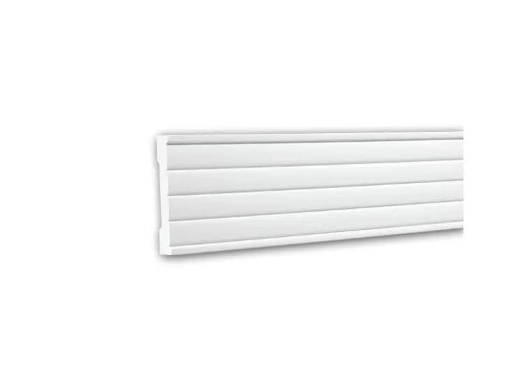 PROFHOME 151316 Wand- und Friesleiste Stuckleiste Zierleiste Wandleiste 2 m 200 cm x 1,8 cm x 9 cm Weiß