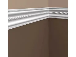 PROFHOME 151373 Wand- und Friesleiste Stuckleiste Zierleiste Friesleiste 2 m 200 cm x 2,1 cm x 10 cm Weiß* Zierprofile