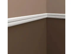 PROFHOME 151357 Wand- und Friesleiste Stuckleiste Zierleiste Friesleiste 2 m 200 cm x 1,2 cm x 4,8 cm Weiß* Zierprofile