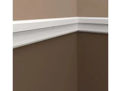 PROFHOME 151344 Wand- und Friesleiste Stuckleiste Zierleiste Wandleiste 2 m 200 cm x 1,8 cm x 9 cm Weiß* Zierprofile
