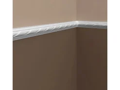 PROFHOME 151312 Wand- und Friesleiste Stuckleiste Zierleiste Wandleiste 2 m 200 cm x 1,9 cm x 4 cm Weiß* Zierprofile