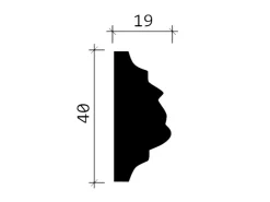 PROFHOME 151312 Wand- und Friesleiste Stuckleiste Zierleiste Wandleiste 2 m 200 cm x 1,9 cm x 4 cm Weiß* Zierprofile