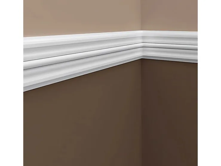PROFHOME 151310 Wand- und Friesleiste Stuckleiste Zierleiste Wandleiste 2 m 200 cm x 1,9 cm x 9,6 cm Weiß