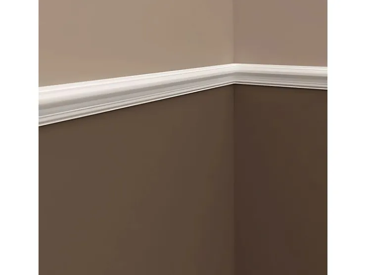 PROFHOME 151301 Wand- und Friesleiste Stuckleiste Zierleiste Wandleiste 2 m 200 cm x 1,6 cm x 4,2 cm Weiß* Zierprofile