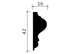 PROFHOME 151301 Wand- und Friesleiste Stuckleiste Zierleiste Wandleiste 2 m 200 cm x 1,6 cm x 4,2 cm Weiß* Zierprofile
