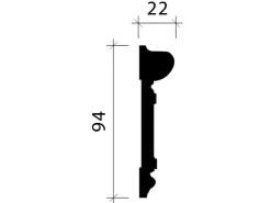 PROFHOME 651345 Wandleiste Friesleiste Zierleiste Wandleiste 2 m 200 cm x 2,2 cm x 9,4 cm Weiß* Zierprofile