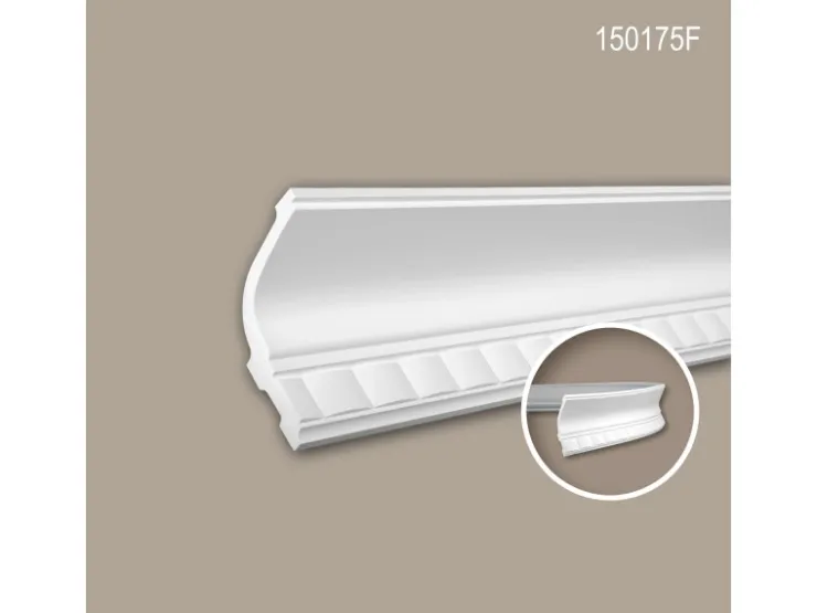 PROFHOME 150175F Flexible Eckleiste Stuckleiste aus Flexiblem Polyurethan 2 m 200 cm x 11,9 cm x 13,3 cm Weiß* Tapezierzubehör