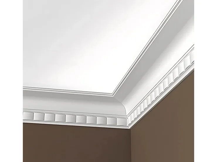 PROFHOME 150175F Flexible Eckleiste Stuckleiste aus Flexiblem Polyurethan 2 m 200 cm x 11,9 cm x 13,3 cm Weiß* Tapezierzubehör