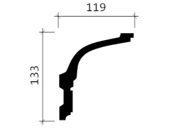 PROFHOME 150175F Flexible Eckleiste Stuckleiste aus Flexiblem Polyurethan 2 m 200 cm x 11,9 cm x 13,3 cm Weiß* Tapezierzubehör