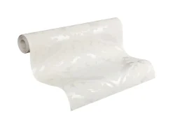 PROFHOME 554338-GU Barock Tapete Ornament Schimmernd Weiß Perl-Weiß 0,53 m x 10,05 m 5,33 m2 Weiß