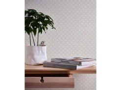 PROFHOME 528117-GU Grafik Tapete Rauten Muster Matt Weiß 0,53 m x 10,05 m 5,33 m2 Weiß* Überstreichbare Tapeten