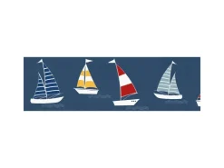 PROFHOME 403757-GU Grafik Tapete Kindertapete Matt Blau Rot Gelb 0,75 m2 0,15 m x 5,00 m 0,75 m2 Blau