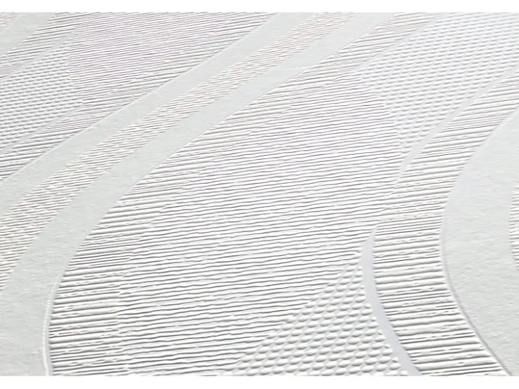 PROFHOME 260512-GU Streifen Tapete Geschwungene Linien Matt Weiß 0,53 m x 10,05 m 5,33 m2 Weiß* Überstreichbare Tapeten