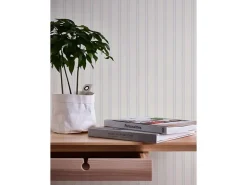 PROFHOME 243515-GU Streifen Tapete Traditionell Matt Weiß 0,53 m x 10,05 m 5,33 m2 Weiß