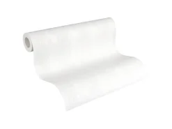 PROFHOME 569813-GU Streifen Tapete Struktur Matt Weiß 0,53 m x 10,05 m 5,33 m2 Weiß