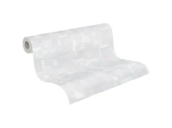 PROFHOME 262110-GU Struktur Tapete Geometrisch Matt Weiß 1,06 m x 25,00 m 26,50 m2 Weiß* Überstreichbare Tapeten