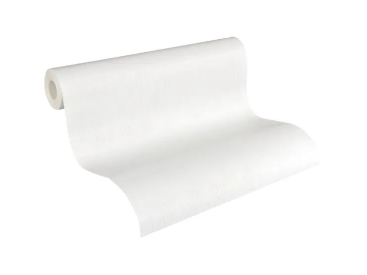 PROFHOME 927514-GU Struktur Tapete Uni Matt Weiß 0,53 m x 10,05 m 5,33 m2 Weiß