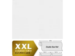 PROFHOME 252418-GU Textiloptik Tapete Struktur Matt Weiß 1,06 m x 25,00 m 26,50 m2 Weiß* Überstreichbare Tapeten