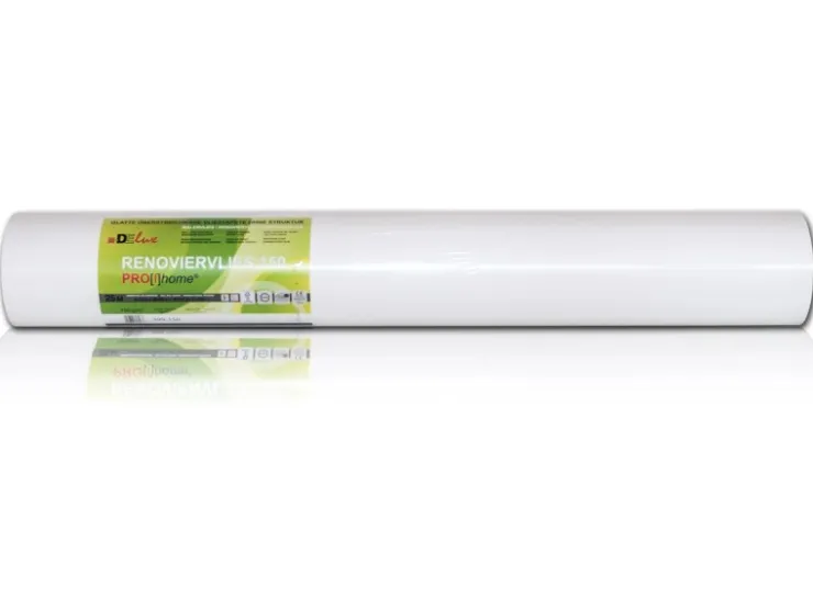 PROFHOME Renoviervlies 150 g Malervlies Anstrich-Vlies Vliestapete Weiß 1 Karton mit 4 Rollen 75 m2 Weiß* Überstreichbare Tapeten