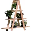Promadino Dekoleiter groß Natur Kiefernholz unbehandelt (LxBxH) 101x31x112 cm* Regale Massivholz|Leitern