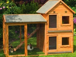 Promadino Kleintiervilla Maxi mit Erweiterung und Freilaufgehege* Kleintierbedarf
