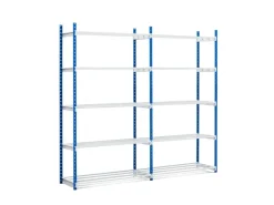 PROREGAL Aktenregal Maximus Doppelseitig HxBxT 200 x 150 x 68 cm 5 Ebenen Offener Fachboden Bis Zu 180 Archivordnern Lichtblau & Lichtgrau* Büroregale