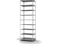 PROREGAL Aktenregal Schraubsystem Grundregal HxBxT 290 x 100 x 60 cm 9 Ebenen Fachlast 90 kg Mit Deckboden Beidseitig Nutzbar