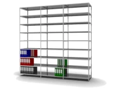 PROREGAL Aktenregal Schraubsystem Grundregal HxBxT 290 x 100 x 60 cm 9 Ebenen Fachlast 90 kg Mit Deckboden Beidseitig Nutzbar