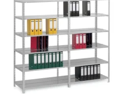 PROREGAL Aktenregal Schraubsystem Grundregal HxBxT 290 x 100 x 60 cm 9 Ebenen Fachlast 90 kg Mit Deckboden Beidseitig Nutzbar