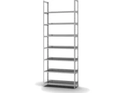 PROREGAL Aktenregal Schraubsystem Grundregal HxBxT 255 x 100 x 30 cm 7 Ebenen Fachlast 60 kg Ohne Deckboden Einseitig Nutzbar* Büroregale