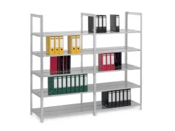 PROREGAL Aktenregal Schraubsystem Grundregal HxBxT 290 x 75 x 60 cm 8 Ebenen Fachlast 90 kg Ohne Deckboden Beidseitig Nutzbar* Büroregale