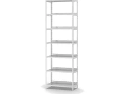 PROREGAL Aktenregal Schraubsystem Grundregal HxBxT 220 x 75 x 30 cm 7 Ebenen Fachlast 60 kg Mit Deckboden Einseitig Nutzbar* Büroregale