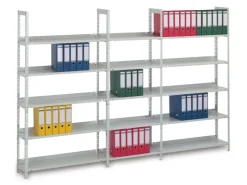 PROREGAL Aktenregal Schraubsystem Grundregal HxBxT 290 x 100 x 30 cm 8 Ebenen Fachlast 60 kg Ohne Deckboden Einseitig Nutzbar* Büroregale