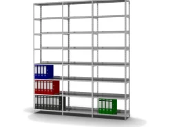 PROREGAL Aktenregal Schraubsystem Grundregal HxBxT 255 x 75 x 30 cm 8 Ebenen Fachlast 60 kg Mit Deckboden Einseitig Nutzbar