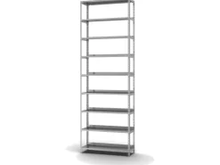 PROREGAL Aktenregal Schraubsystem Grundregal HxBxT 290 x 100 x 30 cm 9 Ebenen Fachlast 60 kg Mit Deckboden Einseitig Nutzbar