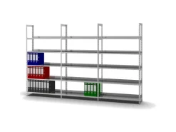 PROREGAL Aktenregal Schraubsystem Grundregal HxBxT 185 x 100 x 30 cm 5 Ebenen Fachlast 60 kg Ohne Deckboden Einseitig Nutzbar* Büroregale