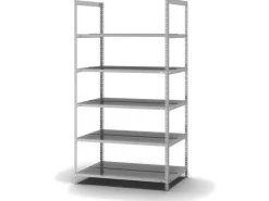 PROREGAL Aktenregal Schraubsystem Grundregal HxBxT 185 x 100 x 60 cm 5 Ebenen Fachlast 90 kg Ohne Deckboden Beidseitig Nutzbar* Büroregale