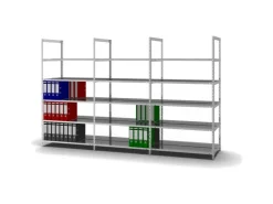 PROREGAL Aktenregal Schraubsystem Grundregal HxBxT 185 x 100 x 60 cm 5 Ebenen Fachlast 90 kg Ohne Deckboden Beidseitig Nutzbar* Büroregale