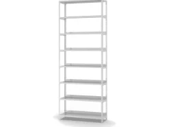 PROREGAL Aktenregal Schraubsystem Grundregal HxBxT 255 x 100 x 30 cm 8 Ebenen Fachlast 60 kg Mit Deckboden Einseitig Nutzbar