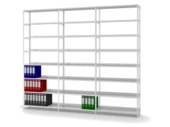 PROREGAL Aktenregal Schraubsystem Grundregal HxBxT 255 x 100 x 30 cm 8 Ebenen Fachlast 60 kg Mit Deckboden Einseitig Nutzbar