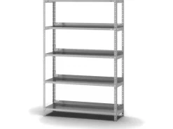 PROREGAL Aktenregal Schraubsystem Grundregal HxBxT 150 x 100 x 30 cm 5 Ebenen Fachlast 60 kg Mit Deckboden Einseitig Nutzbar