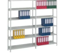 PROREGAL Aktenregal Schraubsystem Grundregal HxBxT 150 x 100 x 30 cm 5 Ebenen Fachlast 60 kg Mit Deckboden Einseitig Nutzbar