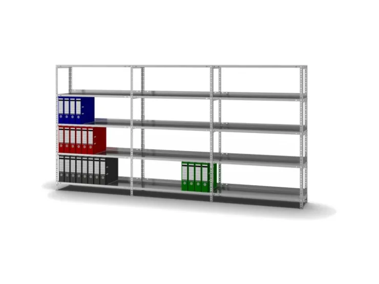 PROREGAL Aktenregal Schraubsystem Grundregal HxBxT 150 x 100 x 30 cm 5 Ebenen Fachlast 60 kg Mit Deckboden Einseitig Nutzbar