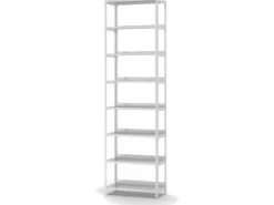PROREGAL Aktenregal Schraubsystem Grundregal HxBxT 255 x 75 x 30 cm 8 Ebenen Fachlast 60 kg Mit Deckboden Einseitig Nutzbar