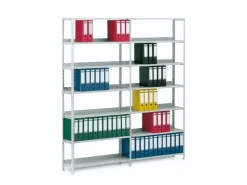 PROREGAL Aktenregal Schraubsystem Grundregal HxBxT 255 x 75 x 30 cm 8 Ebenen Fachlast 60 kg Mit Deckboden Einseitig Nutzbar