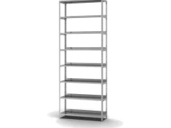 PROREGAL Aktenregal Schraubsystem Grundregal HxBxT 255 x 100 x 30 cm 8 Ebenen Fachlast 60 kg Mit Deckboden Einseitig Nutzbar* Büroregale