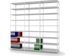 PROREGAL Aktenregal Schraubsystem Grundregal HxBxT 290 x 100 x 60 cm 9 Ebenen Fachlast 90 kg Mit Deckboden Beidseitig Nutzbar* Büroregale