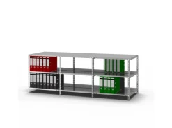 PROREGAL Aktenregal Schraubsystem Grundregal HxBxT 115 x 75 x 60 cm 4 Ebenen Fachlast 90 kg Mit Deckboden Beidseitig Nutzbar* Büroregale